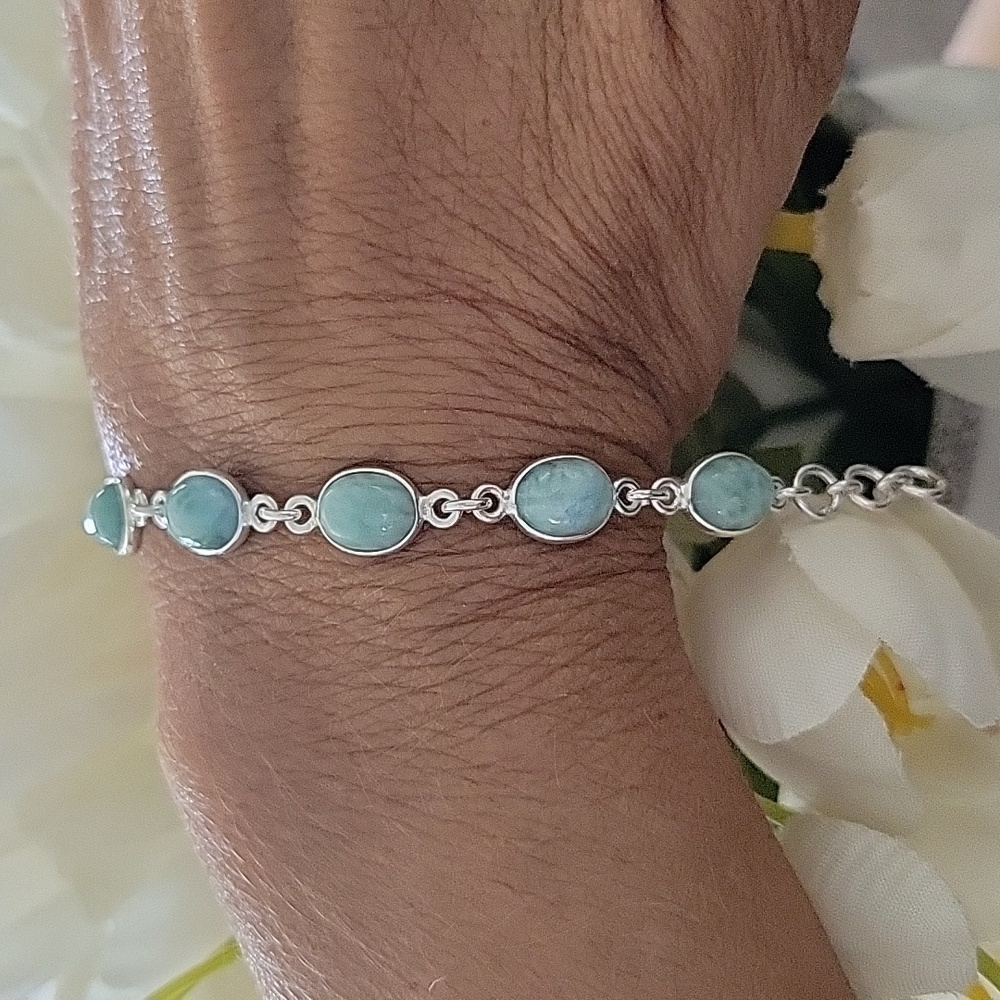 Designer Larimar Stunning 925 Bracelet